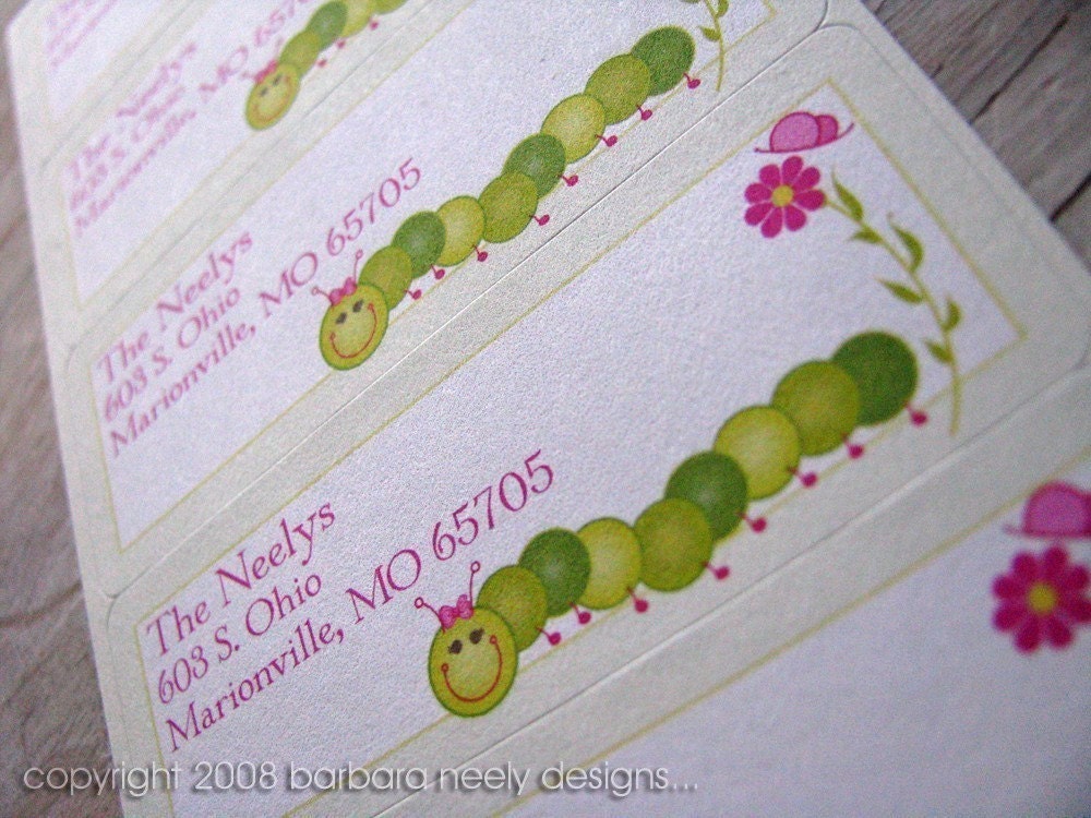 Caterpillar Address Labels