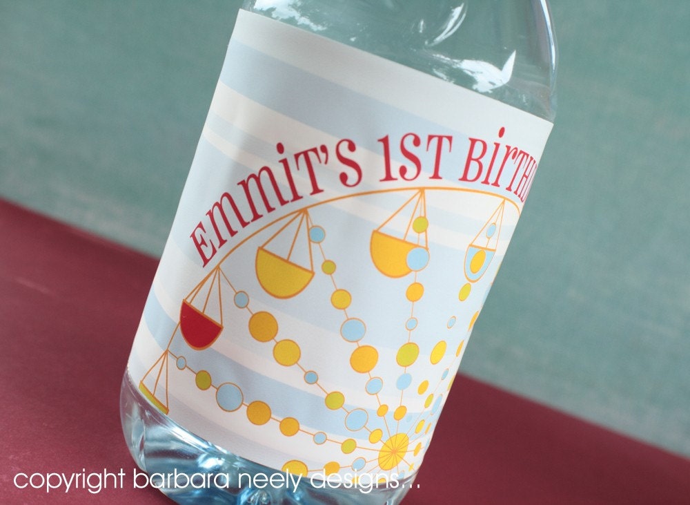 Fun Park Water Bottle Labels
