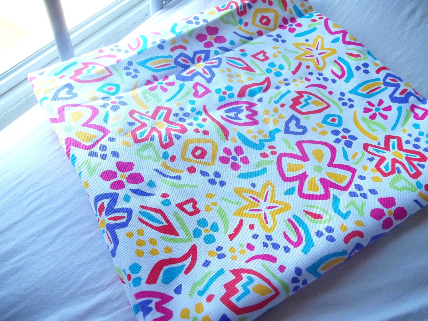 Rad 80's Neon Graffitti Print Fabric 1  1/3 yards