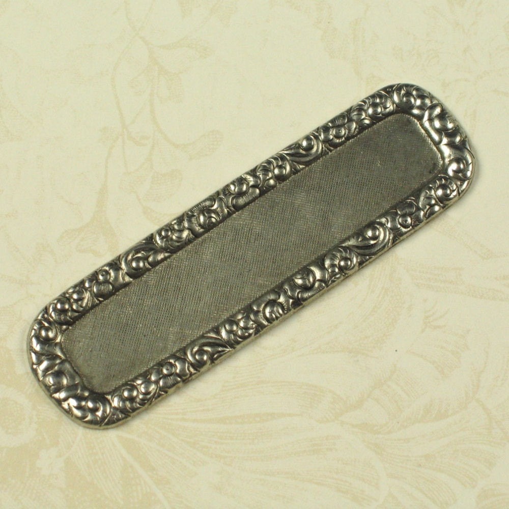 6 Antique Silver Retangle Setting Jewelry Supplies 718