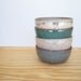 Instant Collection Stoneware Pottery Bowl Set - Sea Mist Fog and Creamy Peach Glazes
