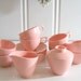 Melmac Melamine Full Set 8 Cups Plates Plus Lidded Sugar Bowl and Creamer PINK