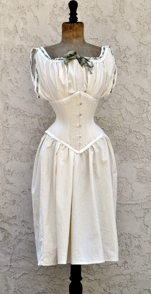 Steampunk Dresses- Corset Costume, Waist Cincher, Steel Boning