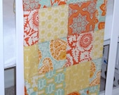 Modern Patchwork Baby Blanket Crib Blanket  - Eclectic made with the New Heirloom Citrine Collection by Joel Dewberry - Soft flannel back