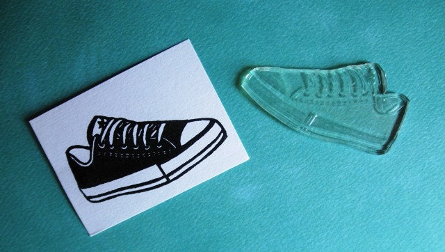 converse style low top sneaker clear polymer rubber stamp