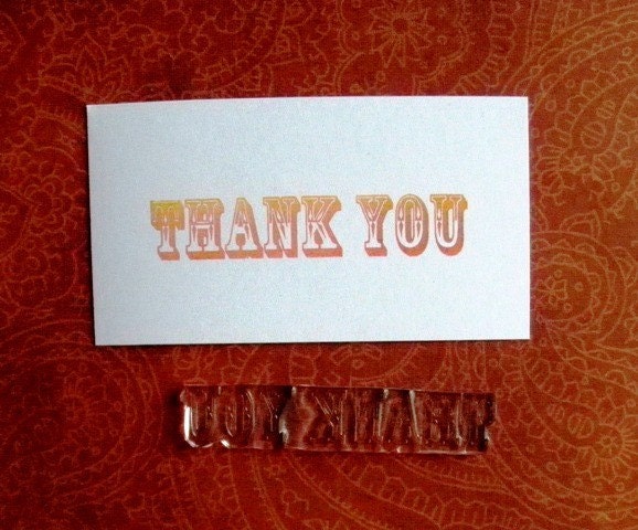 Thank You clear polymer rubber stamp