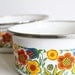 7 Piece Vintage Enamel Set.  Flower Pots and Pans.
