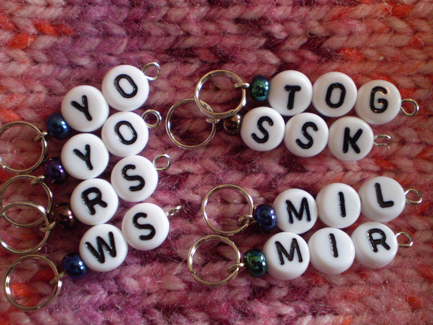 Super Set Knitters Helper ssk, yo, tog, ws, rs, m1l, m1r reminder stitch markers more sizes & colors