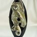 Black and Silvered Ivory Lampwork Focal Bead