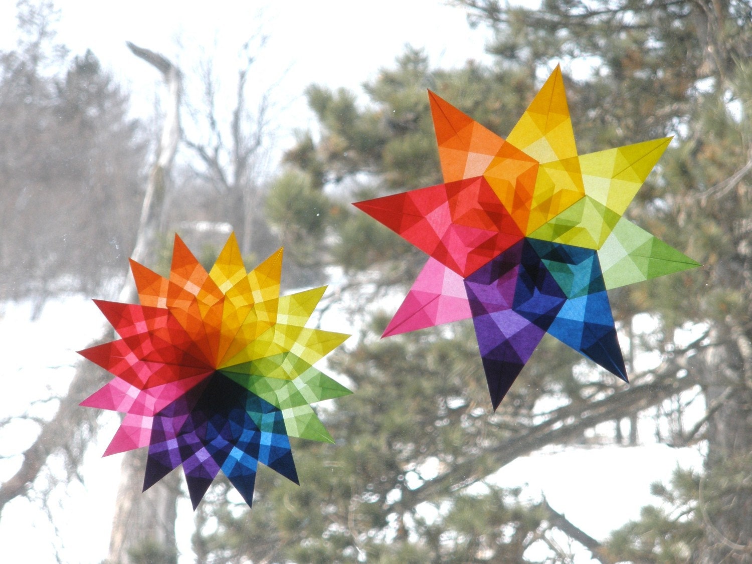 Rainbow Mandala Window Star Sun Catcher
