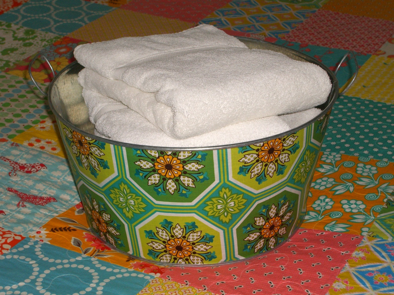 Party Tub Galvanized Large Round Ginger Tile