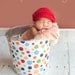Infant Baby Photography Prop Galvanized Bucket Lolli Dot