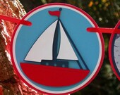 Sail Away Paper Banner Baby Boy Sailboat READY TO SHIP
