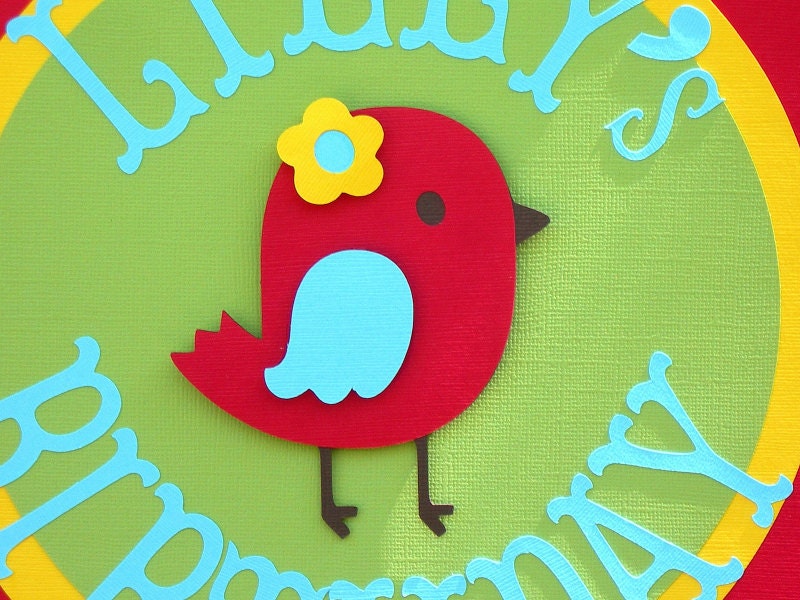 Chickadee Bird Birthday Door Sign MADE TO ORDER
