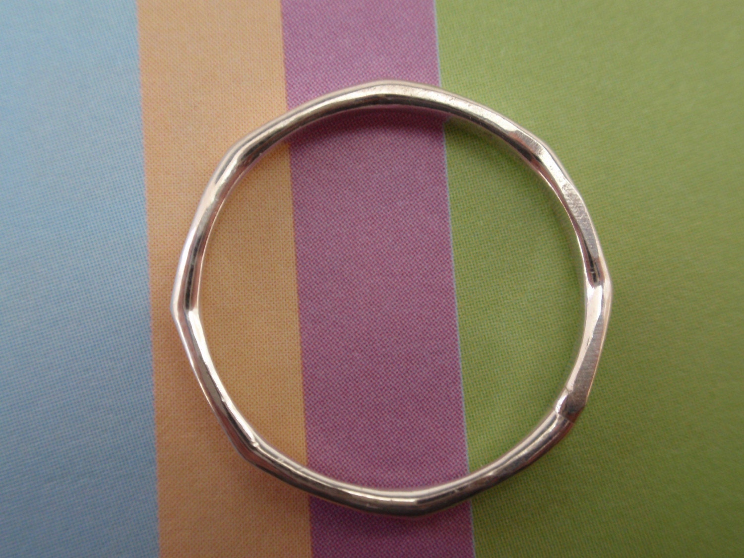 Eight sided silver band
