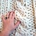 Giant Handknit Shawl Cabled Wrap Alpaca Wool Big Knit