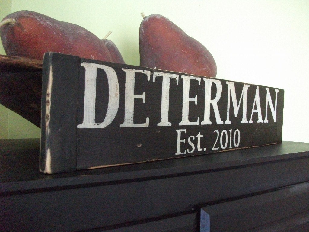 Handpainted Personalized Rustic Aged Family Name Established Sign, Newlyweds, Family, Housewarming, Hoildays, Wedding, Bridal Shower