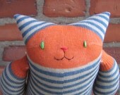 Sock Kitty Cuddlet - Blue/Orange