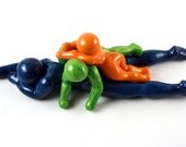 Dogpile on Dad - father with two children sculpture - made to order