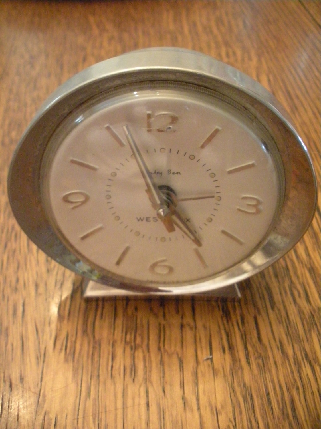 Vintage Space Age Silver Wind-up Baby Ben By Westclock Alarm Clock