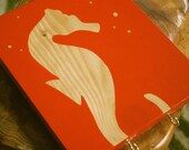 seahorse wood key hook jewelry hanger organizer coral beach house decor wall hanging art