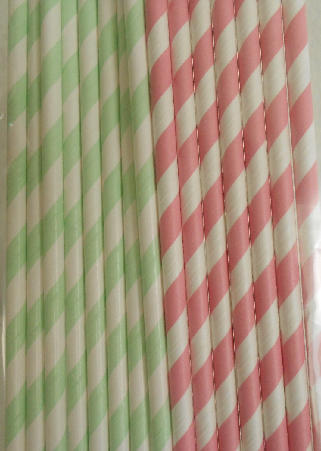Shabby Pink and White striped paper straws with mint green striped paper straws retro vintage look 25 with DIY Flags