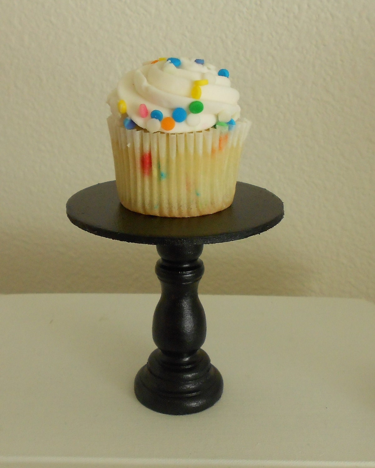 Black  mini wooden cupcake stand or cake pop stand so sweet