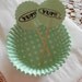 Light Aqua Cupcake kit polka dot baking cups liners with Sweet and or YUM picks toppers ECS