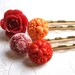 Fall Flower Hair Bobby Pins, vintage