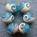 Lampwork beads 1041 Rounds (6) Ocean Waves, Sea, Water