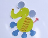 Green Elephant Iron On PATCH