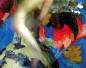 Fine Art Print, Giclee Archival Print, Photomontage, Collage, Painted Photographs, Surrounded by Flowers