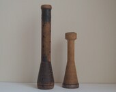 vintage pair  beehive wood bobbins