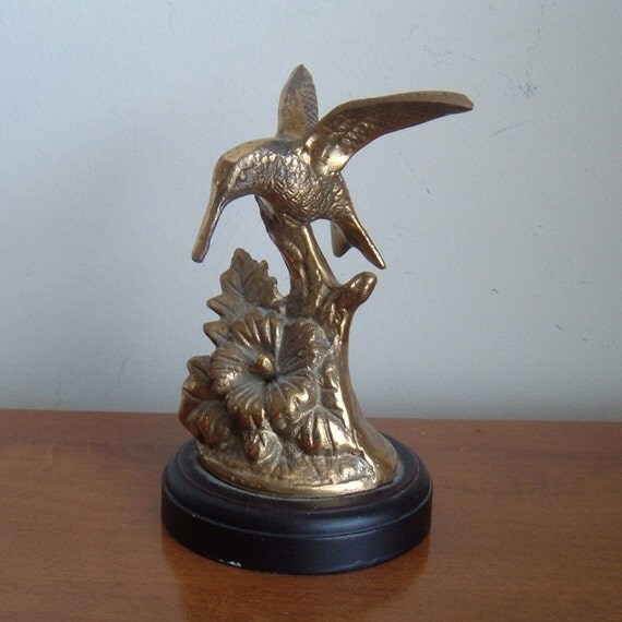 brass hummingbird figurine by ImSoVintage on Etsy