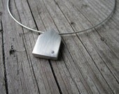 Reversible Double Diamond House Pendant, Sterling Silver