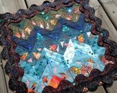 Quilted Mixed Media Wall Art - Welcome to the Village of Zig and Zag
