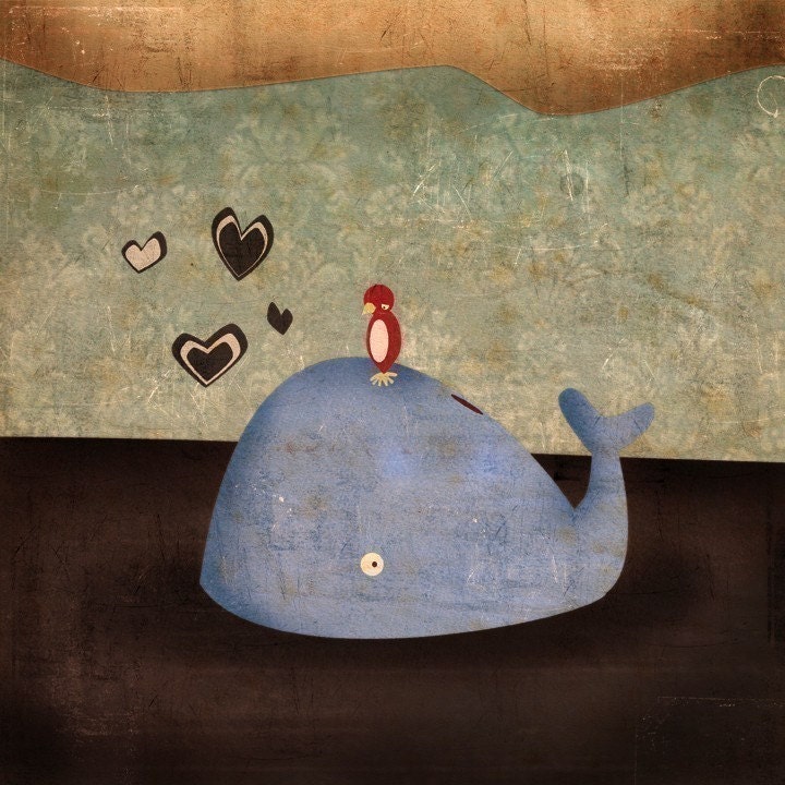 Bird and Whale - Print 8x10