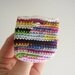 Mini tote brooch, OOAK, crocheted, colorful, spring fashion, cotton