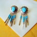 SALE....Turquoise and Stamped Sterling Concho Earrings