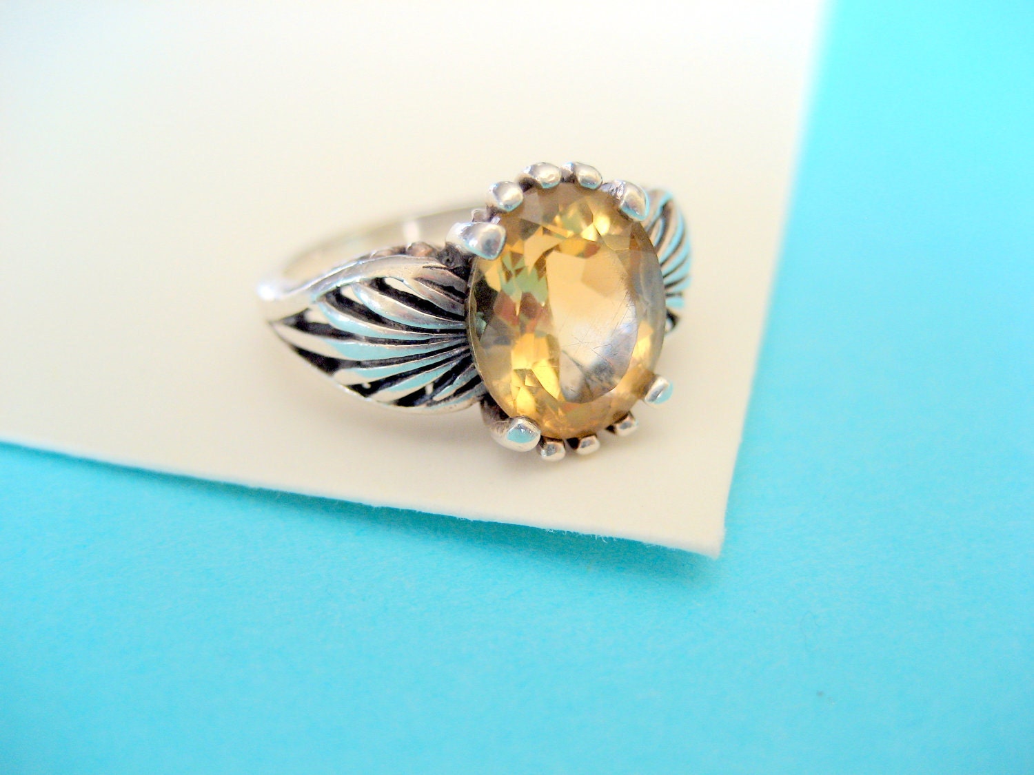 SALE....Kabana Citrine and Sterling Ring