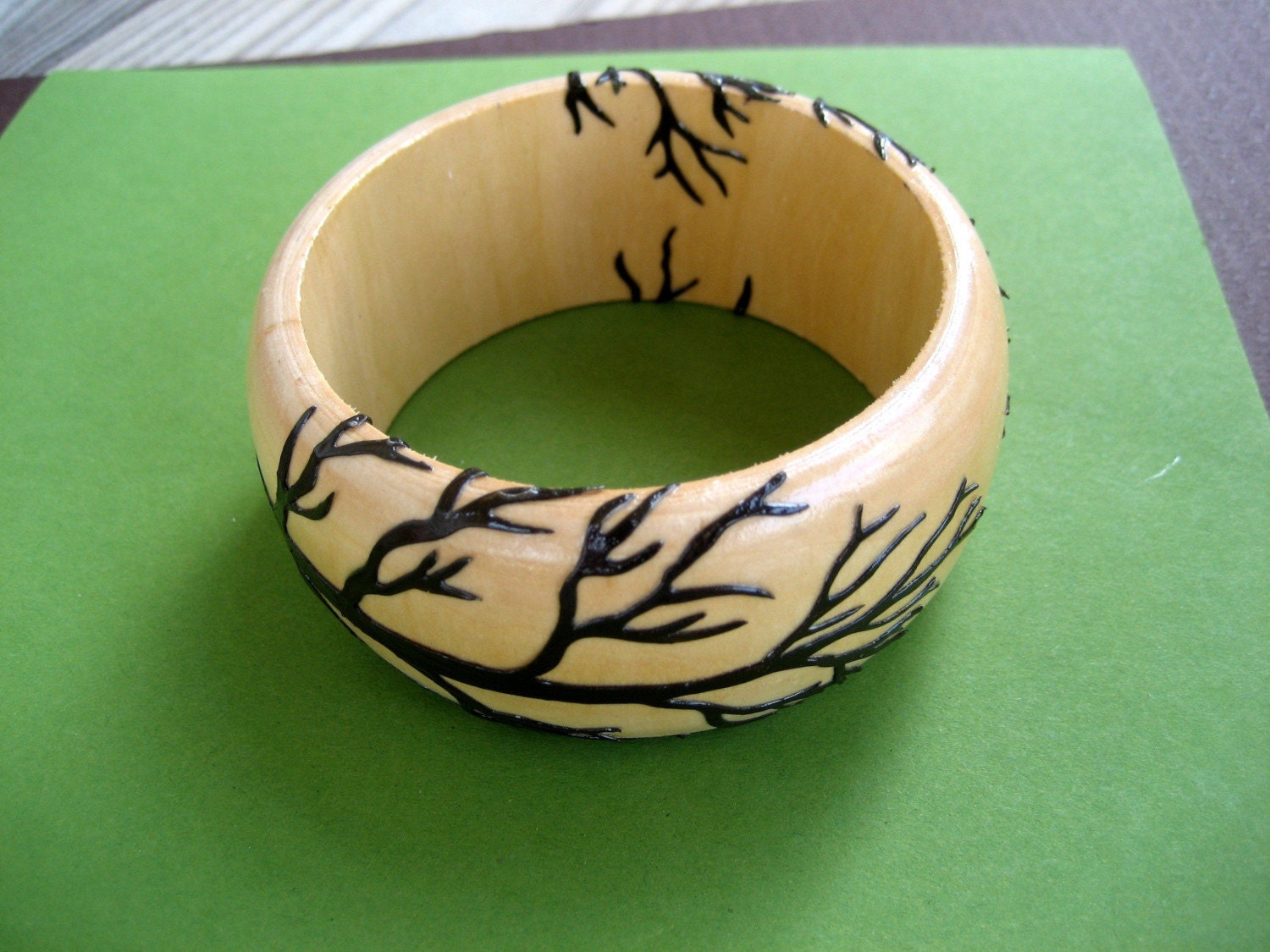 Branching Out Wooden Bangle-Brown