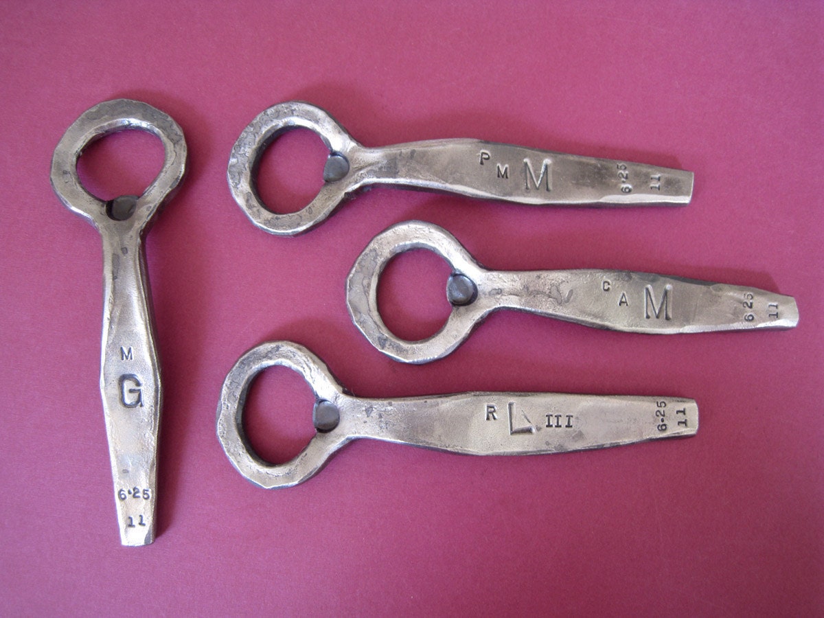 Reserved for Robert - Eleven Beer Bottle Openers as Groomsmen Gifts, Wedding Favors or Custom gifts - Hand-forged by a Blacksmith