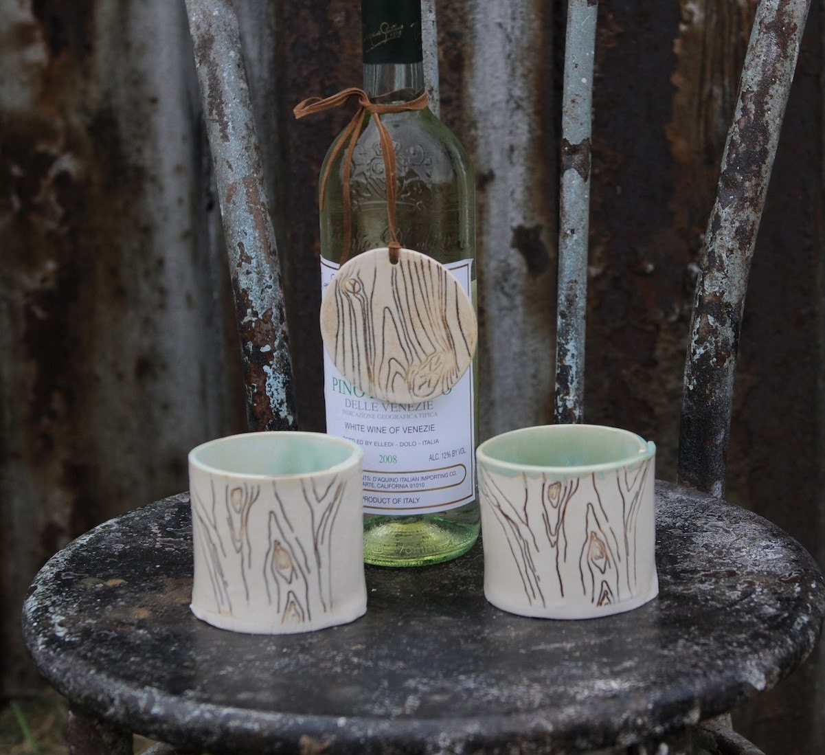 woodgrain wedding trio