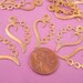 Gold Plated Heart Stamping Charms with 4 Rings