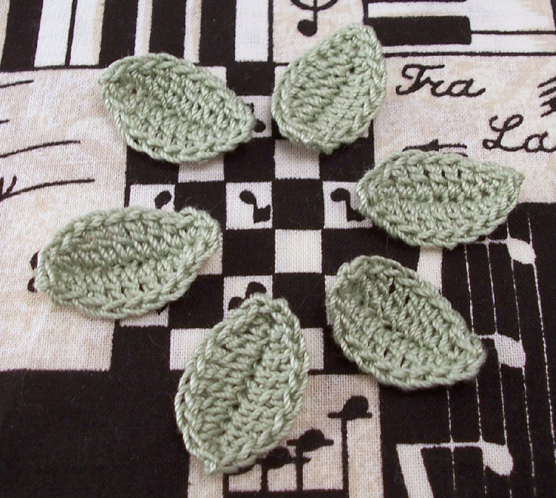 Crocheted Leaves- Frosty Green