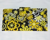 Mellow Yellow Flower Wallet/ Checkbook Cover - mintrain
