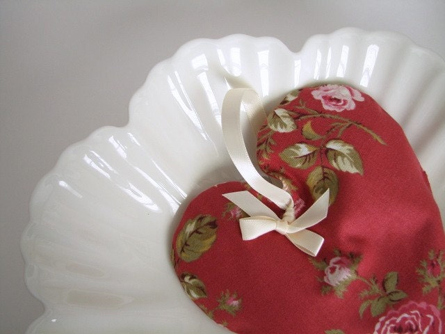 Handmade Fabric Heart Ornament - Lavender Sachet