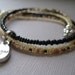 Imagine Beaded Charm Anklet in Brown and Black