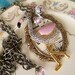 Fabulous Flamingo-Repuposed brooch-Altered Art Necklace