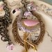 Fabulous Flamingo-Repuposed brooch-Altered Art Necklace